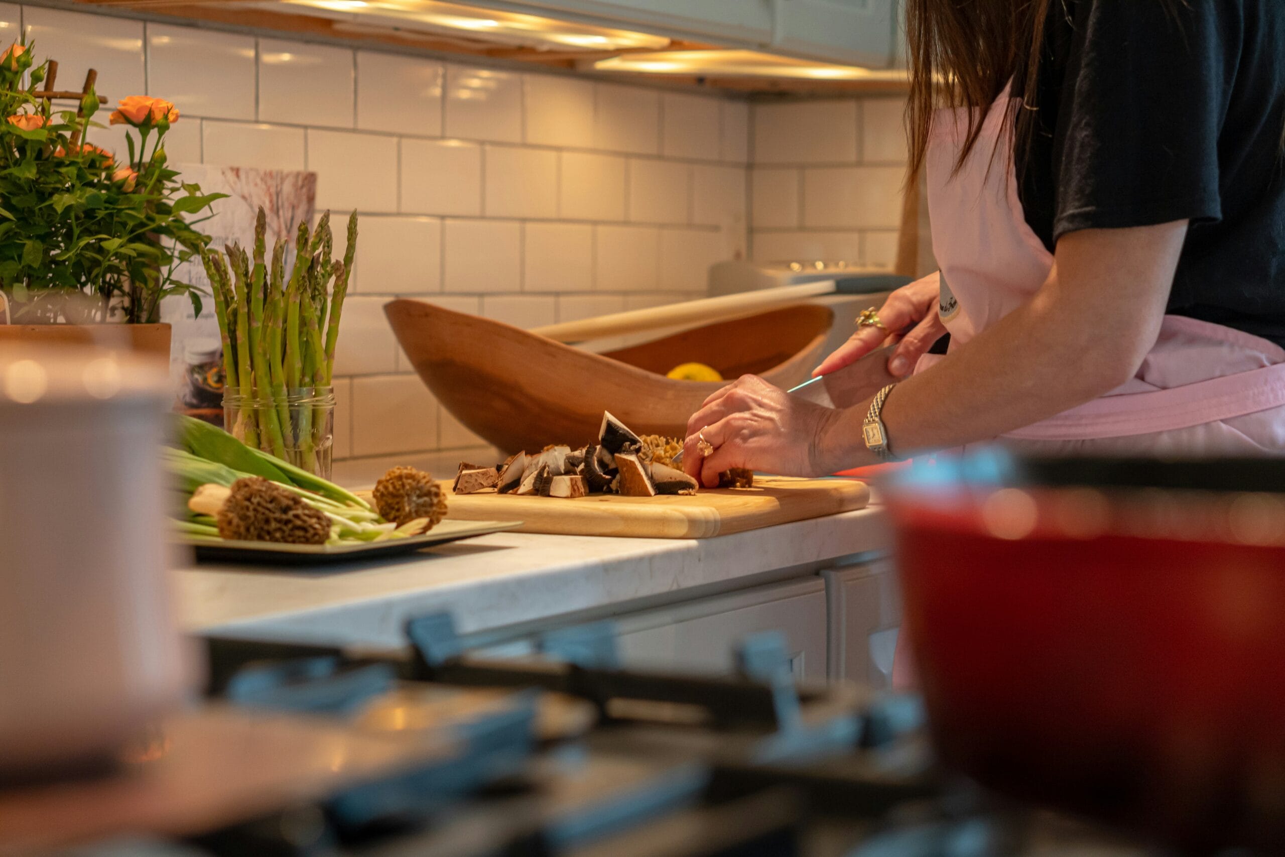 Woman's hands while cooking.