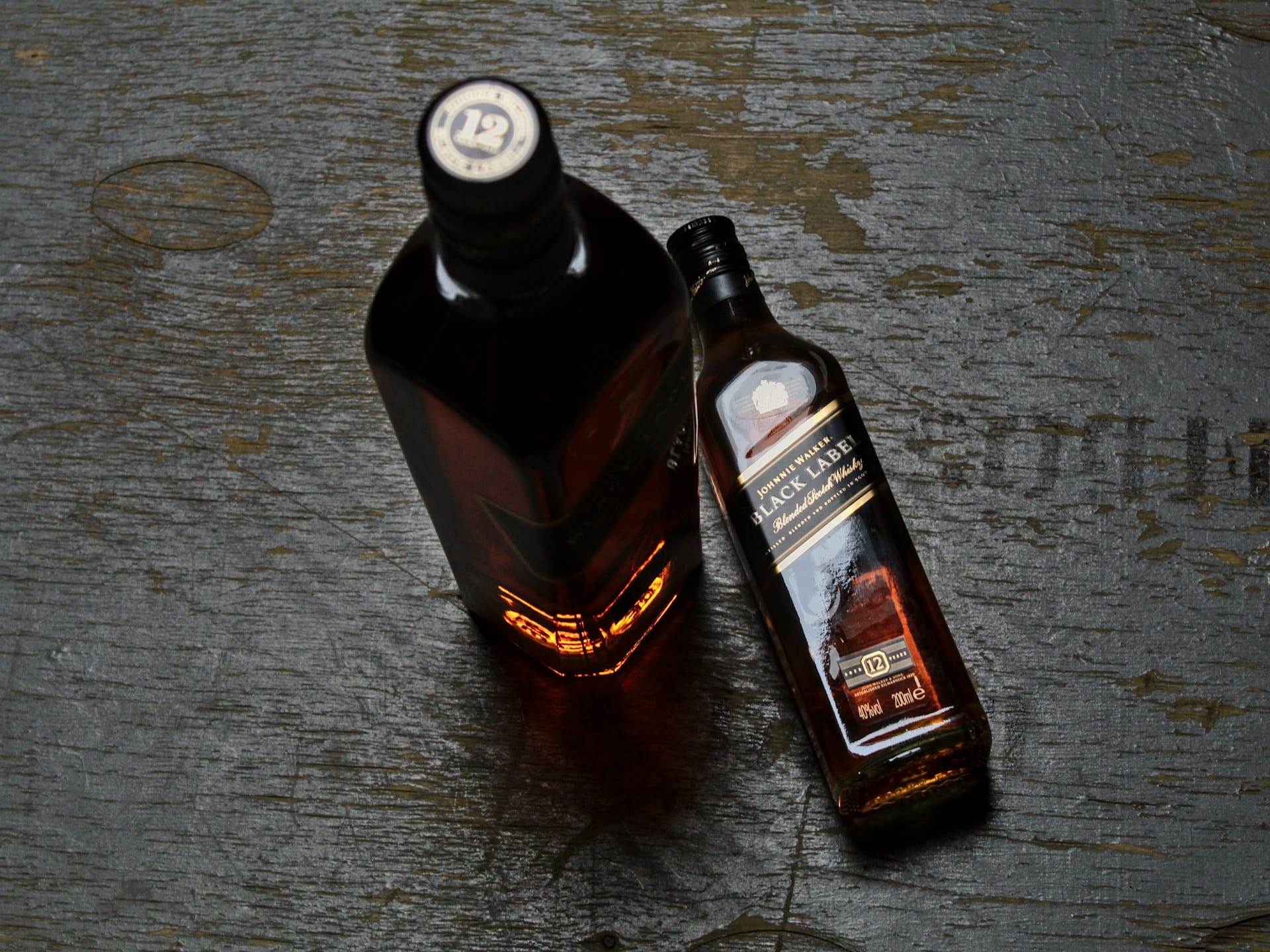 Two scotch whisky bottles.